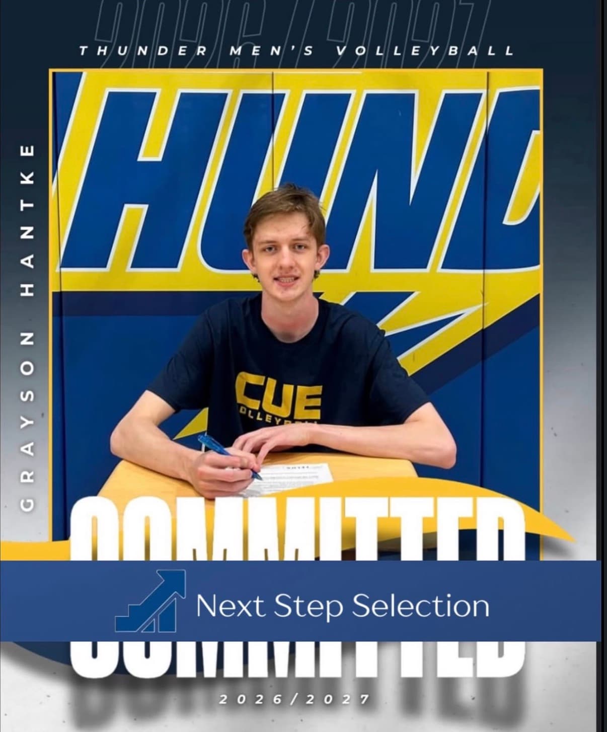 Grayson Hantke — NSS athlete spotlight: committed to CUE Thunder men's volleyball (first graphic)