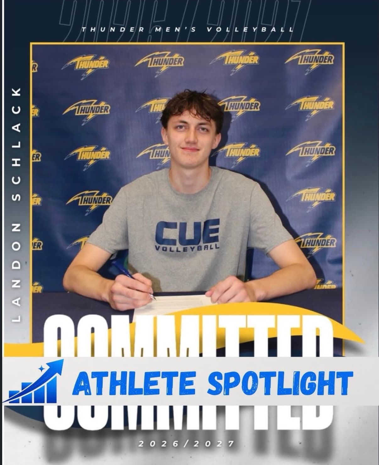 Landon Schlack — NSS athlete spotlight: committed to CUE Thunder men's volleyball (second graphic)